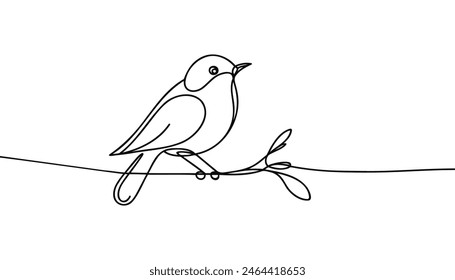 Continuous one line drawing birds. Minimalist bird, outline design.