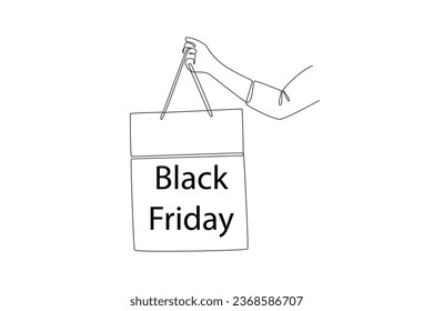 Continuous one line drawing Black Friday concept. Athletes playing with ball. Doodle vector illustration.