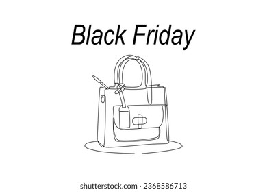 Continuous one line drawing Black Friday concept. Athletes playing with ball. Doodle vector illustration.