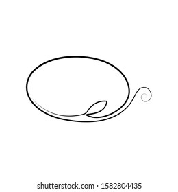 Continuous one line drawing. Blank free board for text sign. Vector illustration. Free borad one line with leaves. vector icon
