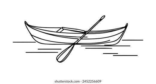 Continuous one line drawing of boat. Business icon. Vector illustration.