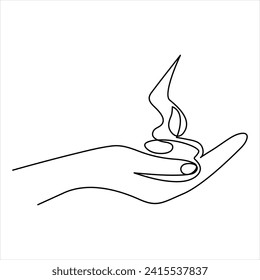 Continuous one line drawing of bonfire line art drawing vector illustration
