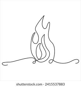 Dibujo continuo de una línea de dibujo de la línea de fuego ilustración vectorial
