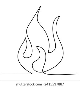 Continuous one line drawing of bonfire line art drawing vector illustration

