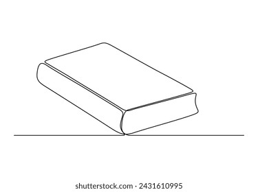 Dibujo continuo de una línea de una ilustración vectorial de libro. Vector profesional