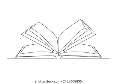 Dibujo continuo de una línea de un icono de libro. ilustración vectorial de esquema