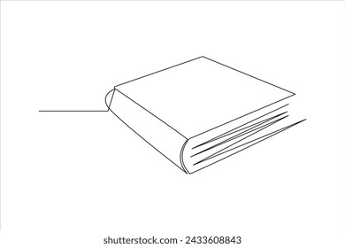 Continuous one line drawing of a book icon. outline vector illustration
