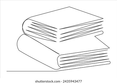 Continuous one line drawing of a book icon. outline vector illustration