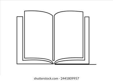 Continuous one line drawing of a book icon. outline vector illustration