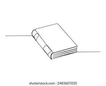 Continuous one line drawing of book. single book outline vector illustration. Editable stroke.