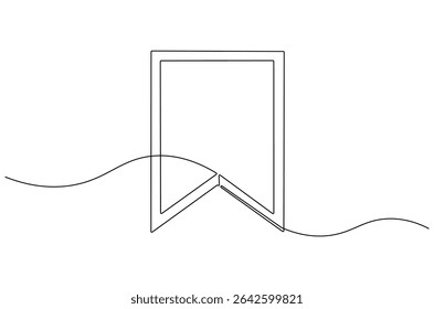 Continuous one line drawing of Bookmark icon set. Single line drawing illustration of Add bookmark icon. Collection bookmark concept vector art. Doodle line illustration.