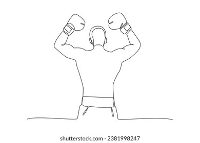 Continuous one line drawing boxers, Muai thai fighters. Boxing, sports, workout concept. Doodle vector illustration.