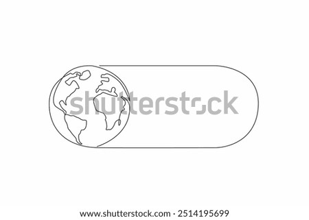 Continuous one line drawing the bulb lamp is shifted to the off position. Save the earth's energy. Reduce excess electrical energy. Symbol. Earth Hour Day. Single line draw design vector illustration