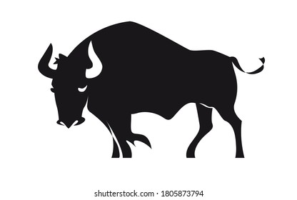 Dibujo continuo de una línea del símbolo del toro del Año Nuevo chino. 2021, el año del toro.