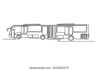 Concepto de transporte de autobús de dibujo continuo de una línea. Ilustración vectorial Doodle.	