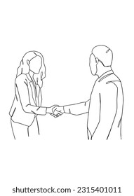 Diseño continuo de una línea de acuerdo comercial. Ilustración vectorial.