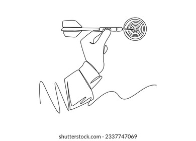 Conceptos de negocio de dibujo continuo de una línea de análisis, planificación, investigación de marketing, comunicación de trabajo, configuración de objetivos. Ilustración gráfica vectorial de diseño de líneas simples.