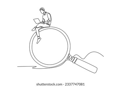 Continuous one line drawing business concepts of analytics, planning, marketing research, work communication, goal settings. Single line draw design vector graphic illustration.