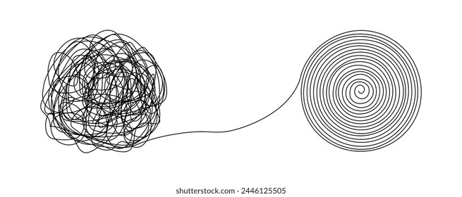 Continuous one line drawing of Business concept of solving problems.  Way to go through the confusing situation. Solve the difficulties. Editable stroke. Vector 