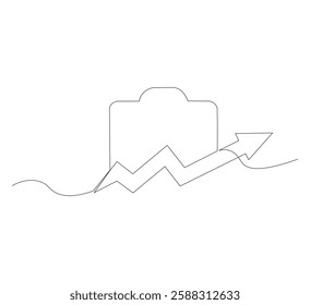 Continuous one line drawing of Business Infographic, With white background business bag style