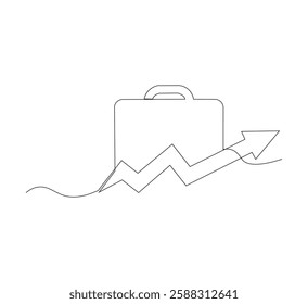Continuous one line drawing of Business Infographic, With white background business bag style