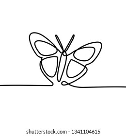 Continuous one line drawing of Butterfly