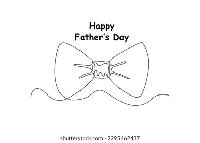 Continuous one line drawing of butterfly ribbon. Happy father's day concept. Single line draw design vector graphic illustration.