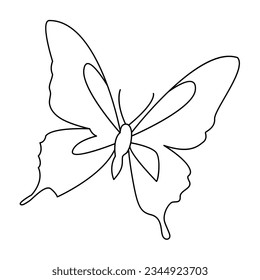 
Continuous one line drawing of butterfly bird  vector illustration design