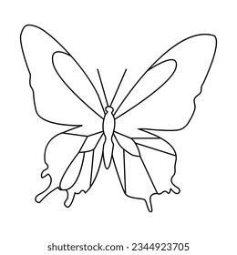 
Continuous one line drawing of butterfly bird  vector illustration design
