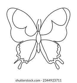 
Durchlaufendes Zeichnen einer Linie, Vektorgrafik-Design von Schmetterlingen