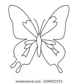 
Continuous one line drawing of butterfly bird  vector illustration design