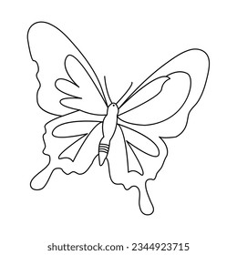 
Continuous one line drawing of butterfly bird  vector illustration design