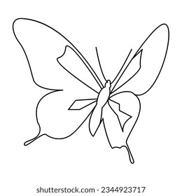 
Dibujo continuo de una línea del diseño de la ilustración del vector de aves de mariposa