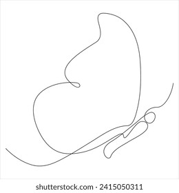 Continuous one line drawing of butterfly line art drawing vector illustration 