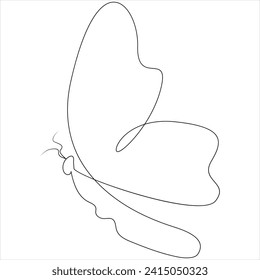 Dibujo continuo de una línea de la ilustración del vector de dibujo de la línea de mariposa 