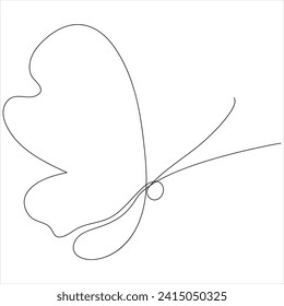 Dibujo continuo de una línea de la ilustración del vector de dibujo de la línea de mariposa 