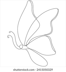 Continuous one line drawing of butterfly line art drawing vector illustration 