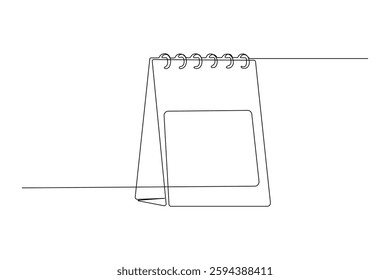 Continuous One Line Drawing of a Calendar, Minimalist Line Art Icon, Simple Planner Illustration