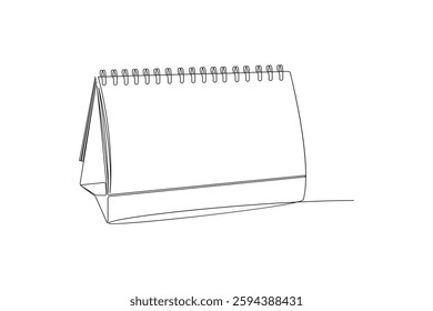 Continuous One Line Drawing of a Calendar, Minimalist Line Art Icon, Simple Planner Illustration