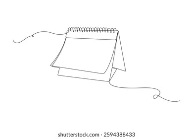 Continuous One Line Drawing of a Calendar, Minimalist Line Art Icon, Simple Planner Illustration