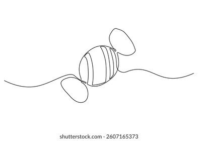 Continuous one line drawing of Candy. Single line drawing illustration of Sweet candy caramel or chocolate. Sweet and dessert themes concept vector art. Doodle line illustration.