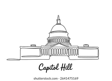 Continuous One Line Drawing Capitol Hill	