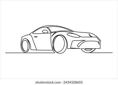 continuous one line drawing of car vector icon. One line Car icon vector background. Car rental icon. Continuous outline of a Car logo icon.
