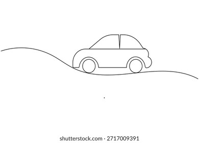Dibujo continuo de una línea de un icono de Transporte de vehículo de automóvil