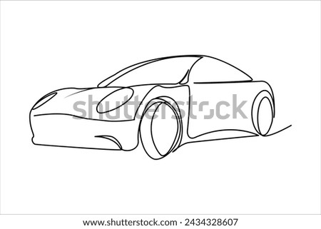 continuous one line drawing of car vector icon. One line Car icon vector background. Car rental icon. Continuous outline of a Car logo icon.
