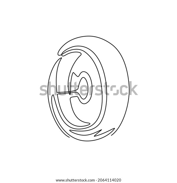 Continuous one line drawing car tires with\
alloy wheel rim, tire fitting service and sale advertisement\
poster. Disk car wheel tyre flat isolated. Single line draw design\
vector graphic\
illustration