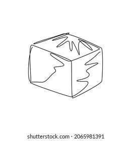 Continuous one line drawing cardboard boxes icon. Container template. Carton packaging. Closed carton delivery packaging box flat design isolated. Single line draw design vector graphic illustration