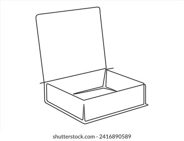 	
Dibujo continuo de una línea de una caja de cartón. Concepto de compra en línea, entrega rápida, caja de cartón, envío y embalaje. Transporte, caja de cartón en estilo doodle. ilustración vectorial