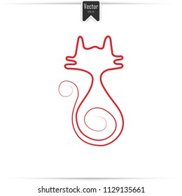 Continuous one line drawing of Cat