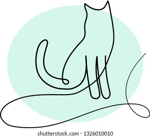 Continuous one line drawing of Cat